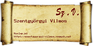 Szentgyörgyi Vilmos névjegykártya