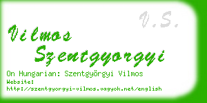 vilmos szentgyorgyi business card